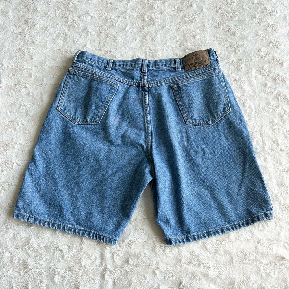 Vintage Wrangler Denim Shorts Jorts Mens 33 (Tag 36) Blue Baggy Loose Skater Y2K